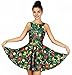 Jescakoo Bright Print Pleated Skater Tank Dress for Christmas Party Costume