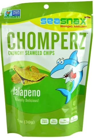 SeaSnaxChomperz Crunchy Seaweed Chips Jalapeno -- 1 oz - 2 pc