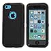 iPhone 5c Holster case,Auker Defender 3in1 Shock Absorbing Heavy Duty Rugged Hybrid Rubber Anti-Slip Scratch Resistant Full Body Protective Case with Built-in Screen Protector for iPhone 5c (Black)