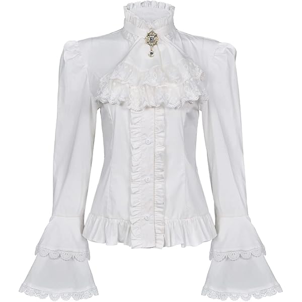 Mingyuezai Victorian Blouse Womens Gothic Pirate Shirt