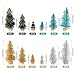 OurWarm 24pcs Miniature Bottle Brush Trees, Artificial Mini Christmas Trees Sisal Trees with Wood Base for Christmas Tabletop Decorations