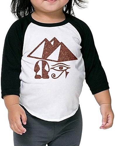 VXUeiq Children Kids Egypt Pyramids Sphinx Eye Of Horus Toddler Raglan T Shirts Baseball 3/4 Sleeves Jersey Shirt Baby Tee 2 Toddler