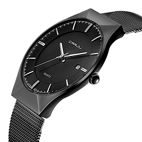 Super Slim Casual Quartz Quartz Wristwatch Business Stainless Steel Band Analog Date Men's Watch CJ-2127B