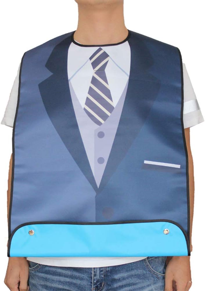 Adult Bib, Double Waterproof LeakProof Clothing Protectors with