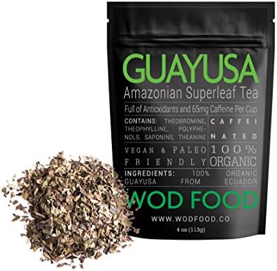 Organic Guayusa Tea, Loose Leaf Amazonian Superleaf Tea by WOD Food, Full of Antioxidants and Caffeine, Smooth non-bitter flavor, Preserves Rainforest (2 ounce)