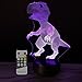 BEISHIDA Night Light 3D Dinosaur 3D Lamp Optical Illusion Kids Night Light Animals 7 Colors Change LED Touch Table Desk Lamps with Remote for Boys Girls Bedroom Birthday Gifts (Dinosaur)