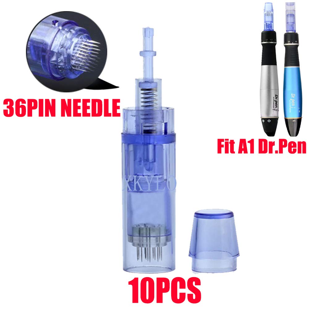 Micro Needles Cartridges For Dr.Pen Ultima A1 Microneedling Pen, Tips For Electric Auto Stamp Derma Pen,12Pin/36Pin &Nano Needles Cartridges (36 Pin Needles, 10 Pcs)