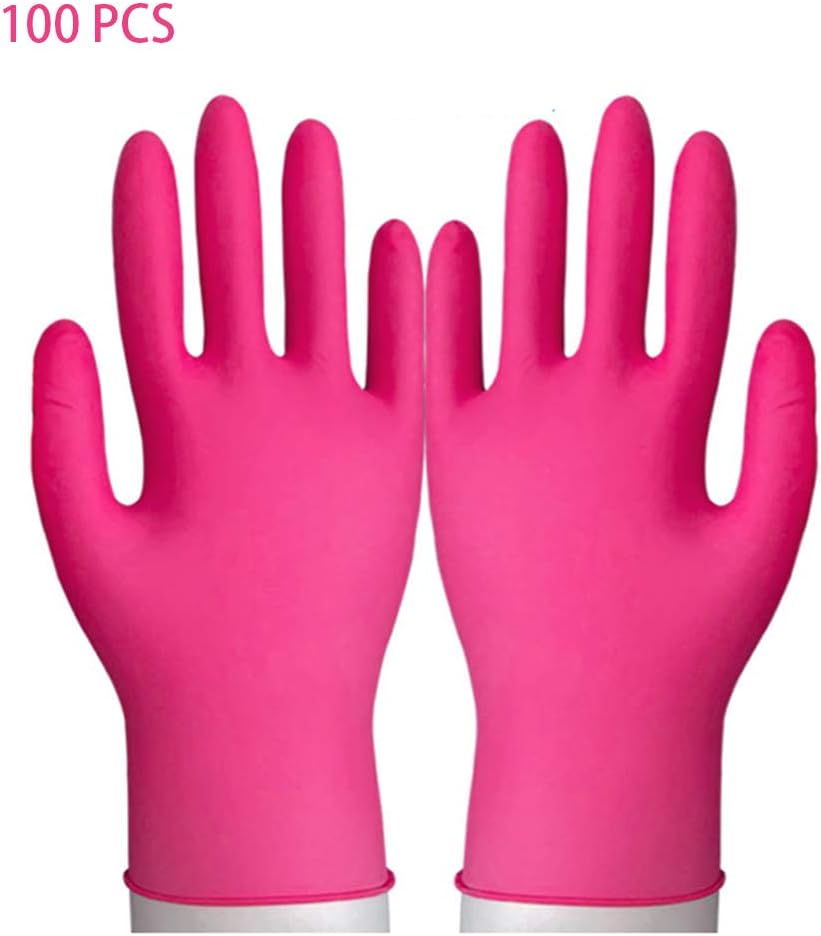 BSTOB Nitrile Disposable Gloves, 100Pcs Nitrile Gloves Disposable Exam Gloves for Factory Workshops Vehicle Maintenance Tattoo Hairdressing Beauty Salons M