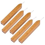 Yoption 5 Pcs Totem Fire Manuscript Sealing Seal Wax Sticks with Wicks Multi-Color Cord Wick Sealing Wax For Postage Letter Retro Vintage Wax Seal Stamp (Amber Gold)