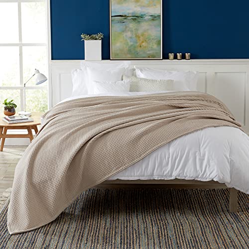 100 Cotton Waffle Weave Bed Blanket Soft, Breathable, and