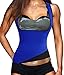Burning Fat Sauna Sweating Vest Shirt Neoprene Hot Waist Trainer Tank Top No Zip Easy Wear (L, US 12-14, Blue Sauna Sweating Vest)