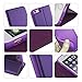 Nouske iPhone 6/6S Flip Folio Wallet Stand up Credit Card Holder Leather Case Cover Holster/Magnetic Closure/TPU bumper/360 Full Body Protection, Purple