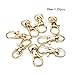 BRCbeads Lobster Clasp Gold Plated Jewelry Lobster Claw Swivel Clasps 38mm Key Ring for Jewelry Making