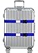 TRANVERS Heavy Duty Luggage Straps for Suitcases/Uprights/Duffels/Bags, 79” Adjustable Travel Packing Belts for Cargo Safety, Suitcase Strap Belt with Luggage ID Label, 2-Pack Blue