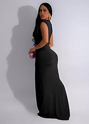 Memoriesea Women's Elegant Sleeveless Deep V Neck