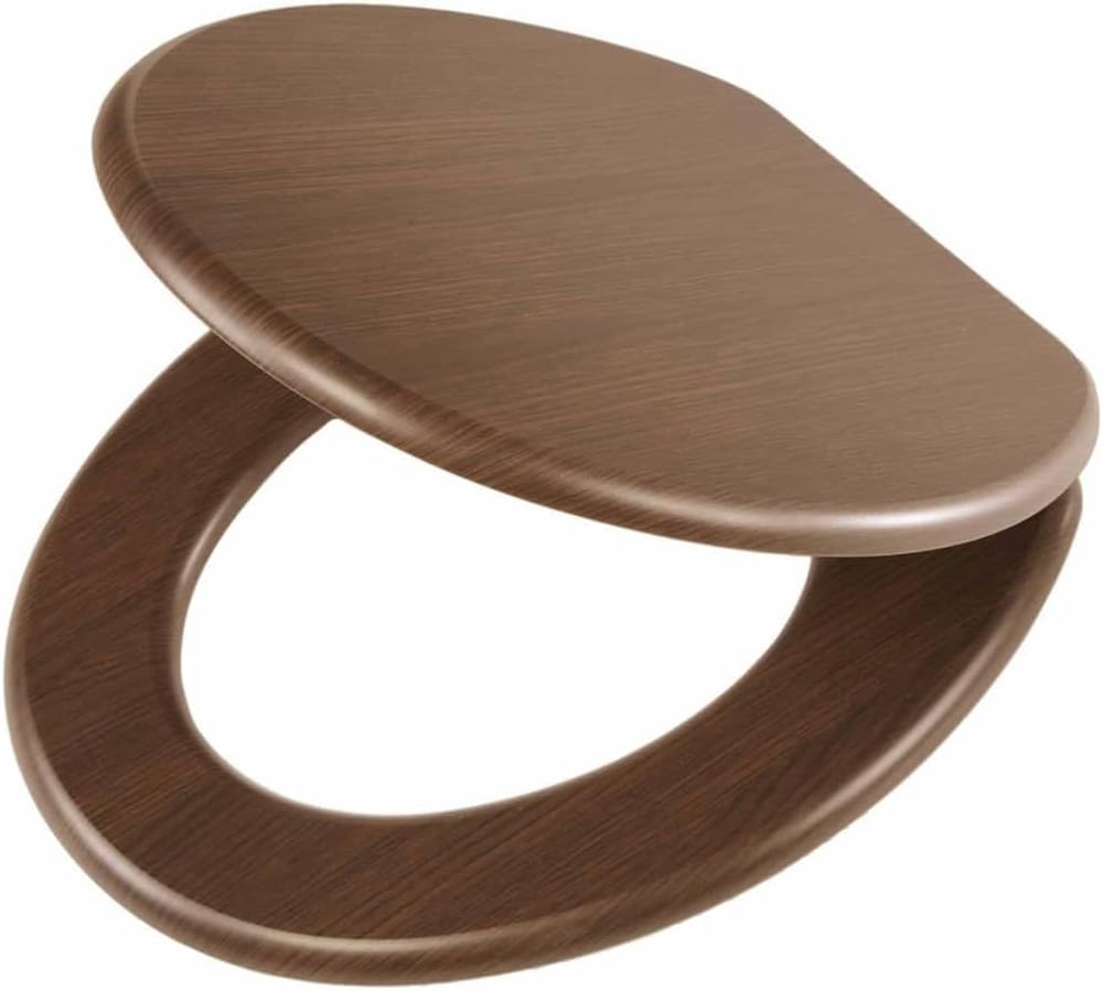Tiger Douglas Toilet Seat MDF Walnut Soft Close Quiet Safe Easy Clean