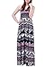 HDE Women's Strapless Maxi Dress Plus Size Tube Top Long Skirt Sundress Cover up (Pink Black Tribal, 2X)