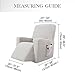 subrtex Recliner Chair Slipcover Stretch Lazy Boy Covers for Leather Furniture Protector Rocker Sofa Cover with Side Pocket (Recliner, Off-White)