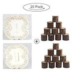 Aytai 20pcs Wooden Holder + Table Numbers 1 to 20 Laser Cut Table Number Cards, for Vintage Wedding Party Event Hotel Decoration (Ivory)