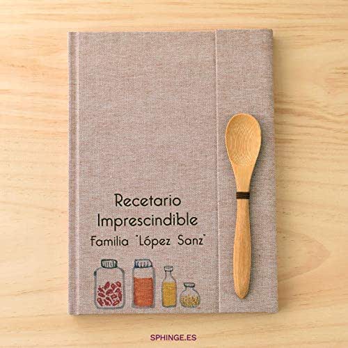Sphinge - Recetario en blanco personalizado | Libro de recetas de cocina para escribir tapa dura ...
