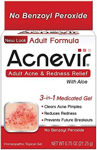 ACNEVIR Adult Acne &amp; Redness Relief Gel 0.75 oz (Pack of 8)