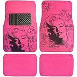 Pink Marilyn Monroe Print Design Carpet Car SUV Truck Floor Mats 4 PCS