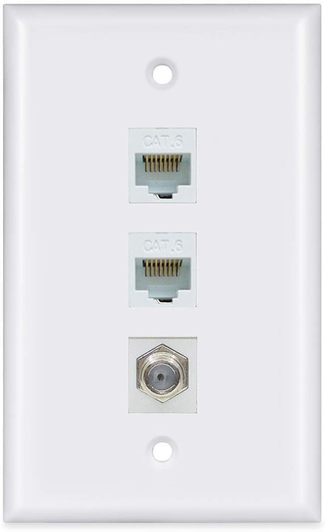 2 and 1 Coax Wall Plate Coax Cat6 Wall Plate Female