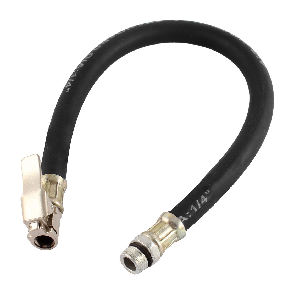 sourcing map Rubber Inflator Hose for Air Pump Tire 39cm Length 12mm Male Thread