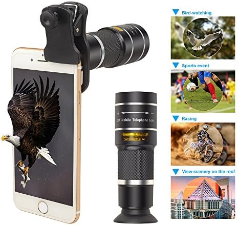 Optical Camera Lens, 20x Hd Telescope Telephoto Monocular Adjustable Focus for iPhone X 7 8 and Other Smart Phones
