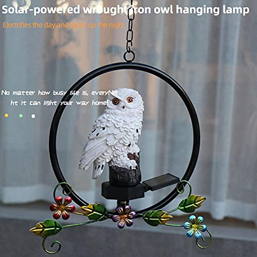 Eule Solar Hängende Garten Lichter Ornament Baum Wasserdicht Swing Eule Nachtlicht Statue Lampe für Outdoor Garten… – Bild 5