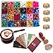 K-Musculo ZEELI Wax Seal Set, 600 Pcs Octagon Sealing Wax Beads with 1 Pcs Melting Furnace, 1 Pcs Tree of Life Stamp,10 Pcs High-Grade Vintage Envelope, 4 Pcs Tea Candles and 1 Pcs Wax Melting Spoon