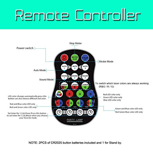 Stage and led Lights KisMee DJ Disco Projector Party Lights Sound Activated Time Function with Remote Control for Xmas Club Bar Halloween Decorations Gift Birthday Wedding