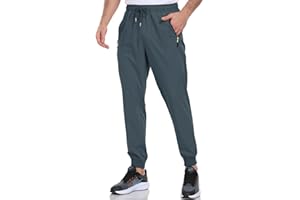 ZOOXING Mens Joggers Lightweight Hiking Athleitc Pants Water Resistant Quick Dry Jogging Gym Track Sweatpants with Pockets