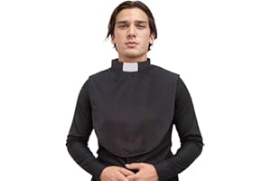 Auroeyfairy Priest Clergy Tab Collar Unisex Costume Pastor Bib Dickey for Clerical Shirt