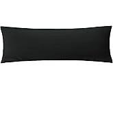 iMaylex Soft Brushed Microfiber Fabric Zipper Pillow Case, Cozy and Lightweight, Easy Care, Black, Body, 20" x 48"