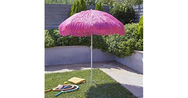 6 Ft Pink Tiki Thatch Patio Tiki Umbrella Tropical Palapa Raffia Tiki Hut Hawaiian Hula Beach