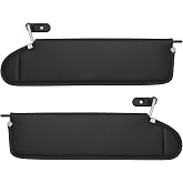 NHILES Driver &amp; Passenger Sun Visor Compatible with Jeep Wrangler 2003-2006 | Left &amp; Right Side, Replacement Part 5HD811X9AC 5HD801X9AC, Black