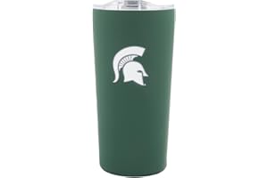 Decorvo Officially Licensed Collegiate Stainless Steel Tumbler - Double Walled Insulated Travel Tumbler with Slide Lid - 18 oz (Michigan ST Logo - Green)