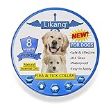 Best Natural Safe Design Flea and Tick Collar For Dogs, 8 Month Protection, Fully Adjustable One Size Fits All - Waterproof