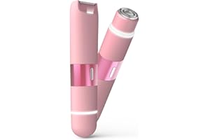 BAZIVVE Bikini Trimmer for Women, Dual Head Electric Razors, Pubic Hair Trimmer with IPX7 Waterproof & Easy Cleaning, Rechargeable Painless Silk Glide Pro Shaver for Underarm Leg Arm Body Face, PeachPink