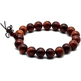 Zen Dear Unisex Natural Rosewood Prayer Beads Buddha Buddhist Prayer Meditation Mala Necklace Bracelet