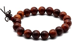 Zen Dear Unisex Natural Rosewood Prayer Beads Buddha Buddhist Prayer Meditation Mala Necklace Bracelet