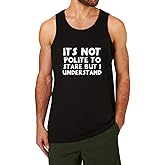WINGZOO Workout Tank Top for Men-Mens Novelty Funny Saying Fitness Gym Racerback Sleeveless Shirts