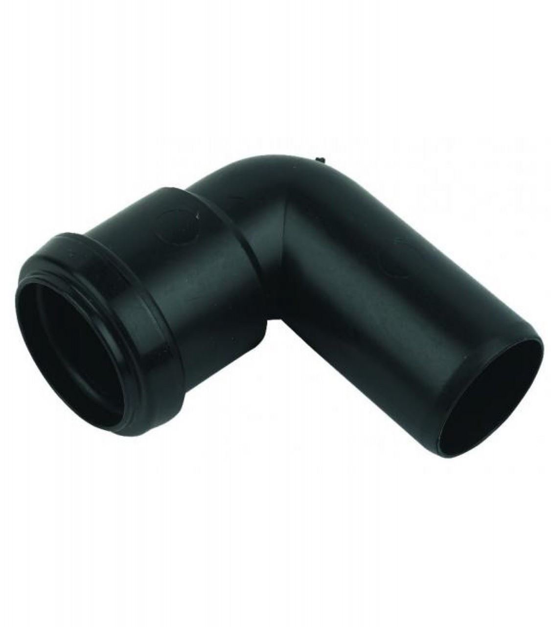 FLOPLAST 40mm Black Pushfit Waste Pipe Conversion Bend - Bag of 2