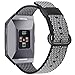 Fitbit Ionic Bands Nylon for Women Men, hooroor Woven Nylon Replacement Sport Wrist Band Strap with Classic Metal Buckle for Fitbit Ionic Smart Watch Smoke Gray Silver Burnt Orange