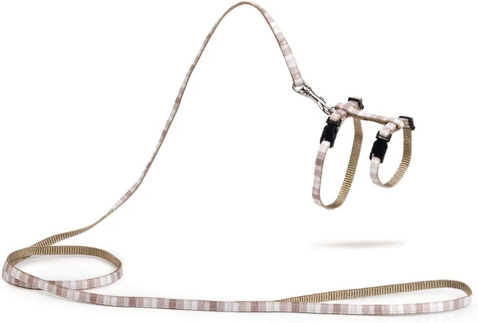 Beeztees Nylon Kitten Harness with Leash, 15-33 cm x 8 mm, Joy Beige