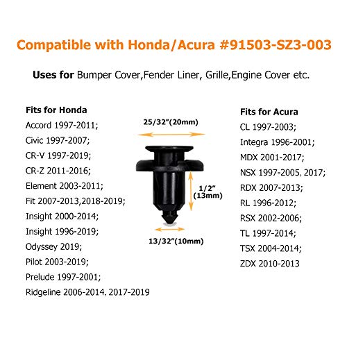 Dr.Roc Replacement for Bumper Clips Fender Liner Retainers Engine Cover