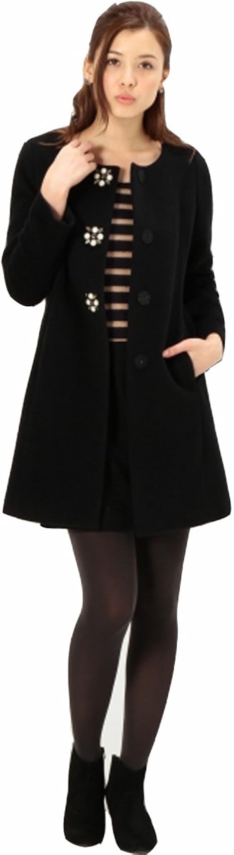 Amazon ジュエルチェンジズ Jewel Changes Joc W ビジュー N C Ct Black 09 コート ジャケット 通販