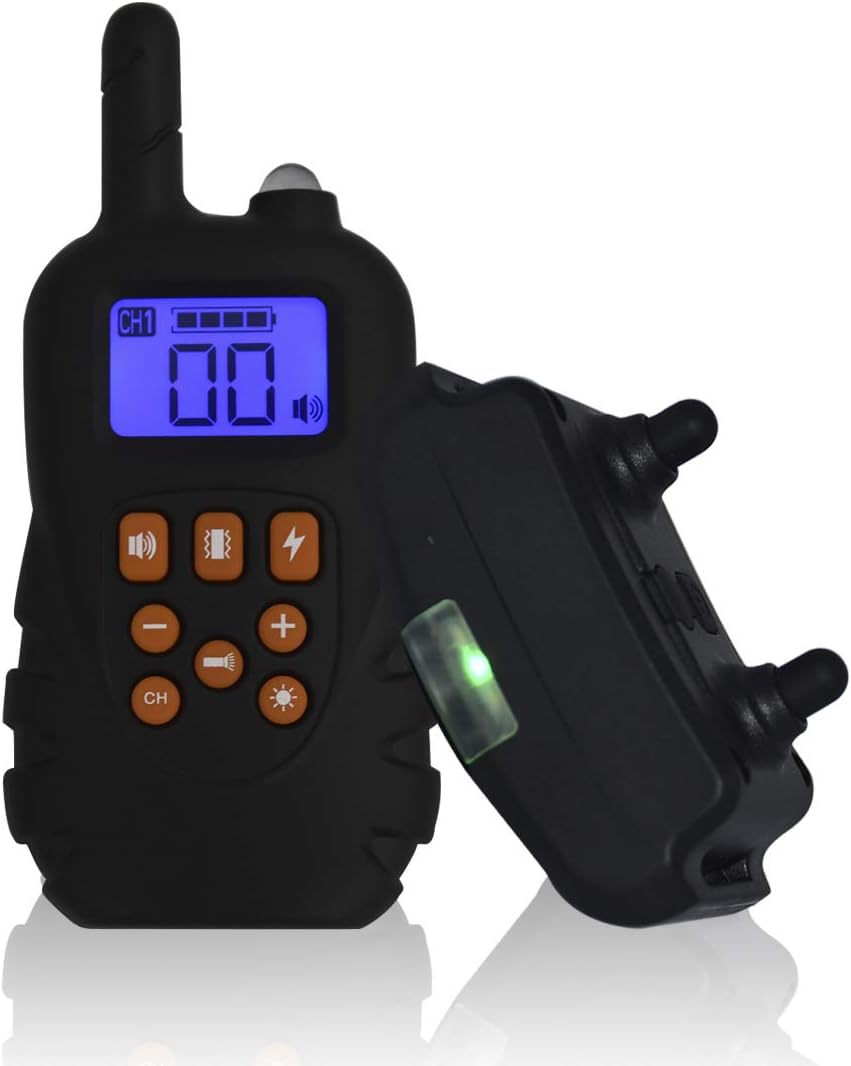 LOVSHARE Dog Training Collar, Rechargeable and Waterproof Dog Shock Collar with 4 Training Modes, Beep,Vibration, Shock and Light for Small Medium Large Dogs, 2600ft Remote Range