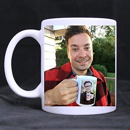 Novelty Design Custom Jimmy Fallon &amp; Justin Timberlake Mug 11 Oz White Coffee Mug Tea Cup Twin Sides Printing-0378
